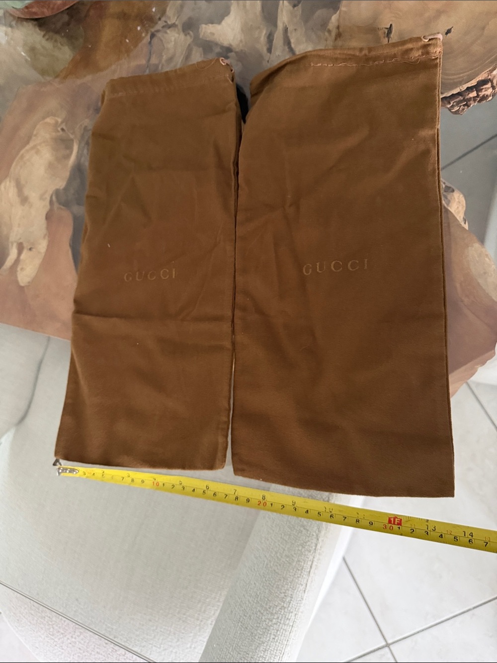 Gucci brown dust bags
